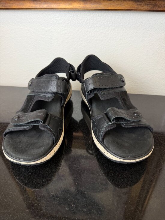 SAS Maverick Sport men’s Black Leather Sandals size 10N main image 9